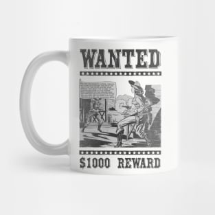 Wild West Retro Cowgirl Comic Book Wanted Poster Mug